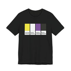 Funny Non-Binary Enby NB Pride Flag Pantone Colors Unisex Jersey Short Sleeve T-Shirt