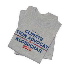 Climate Action Advocates for Klobuchar 2028 T-Shirt | Bella+Canvas 3001 Political Graphic Tee