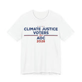 Climate Justice Voters for AOC 2028 T-Shirt | Bella+Canvas 3001 Political Graphic Tee
