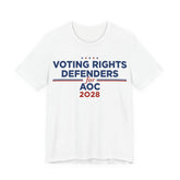 Voting Right Defenders for AOC for President Campaign T-Shirt 2028