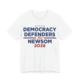 Democracy Defenders for Newsom 2028 T-Shirt | Bella+Canvas 3001 Political Graphic Tee