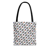 She/They Pride Pattern Tote Bag | All-Over Print Pronoun Carryall