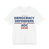 Democracy Defenders for AOC 2028 T-Shirt | Bella+Canvas 3001 Political Graphic Tee
