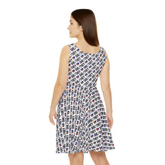 She/They Pride Pattern Skater Dress | All-Over Print Pronoun Dress