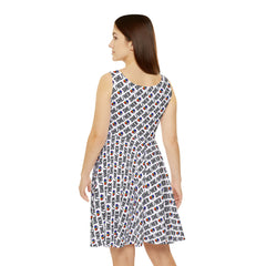 She/Her Pride Pattern Skater Dress | All-Over Print Pronoun Dress