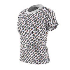 She/Her Pride Pattern Women’s T-Shirt | All-Over Print Pronoun Tee