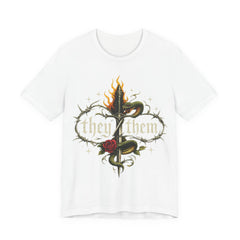 they/them Gothic Pronoun T-Shirt – Tattoo Flash Style Graphic Tee
