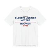 Climate Justice Voters for Booker 2028 T-Shirt | Bella+Canvas 3001 Political Graphic Tee