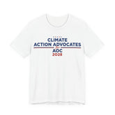 Climate Action Advocates for AOC 2028 T-Shirt | Bella+Canvas 3001 Political Graphic Tee