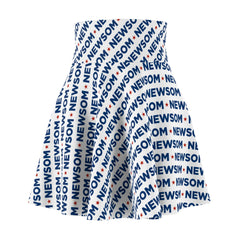 Gavin Newsom Skater Skirt – Political Graphic High-Waisted Circle Skirt for Progressive Style