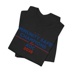 Community Safety Champion for AOC 2028 T-Shirt | Bella+Canvas 3001 Political Graphic Tee