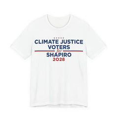 Climate Justice Voters for Shapiro 2028 T-Shirt | Bella+Canvas 3001 Political Graphic Tee