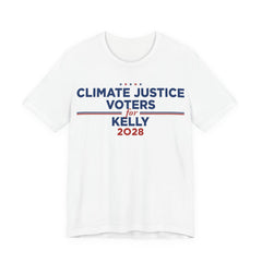 Climate Justice Voters for Kelly 2028 T-Shirt | Bella+Canvas 3001 Political Graphic Tee