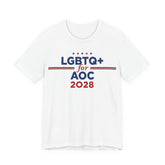 LGBTQ+ for AOC for President Campaign T-Shirt 2028