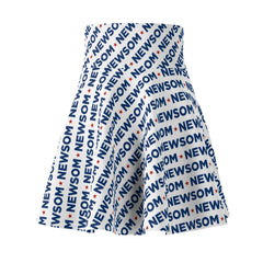 Gavin Newsom Skater Skirt – Political Graphic High-Waisted Circle Skirt for Progressive Style