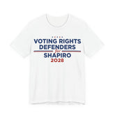 Voting Rights Defenders for Josh Shapiro for President Campaign T-Shirt 2028