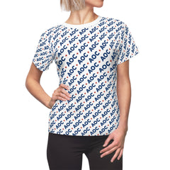 AOC Women’s All-Over Print T-Shirt – Political Graphic Tee for Progressive Everyday Style