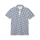Harris All-Over Print Polo Shirt – Political Graphic Polo, Progressive Apparel, Kamala Repeat Print Shirt