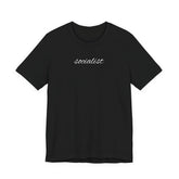 Socialist Script T-Shirt – Minimalist Political Statement Tee