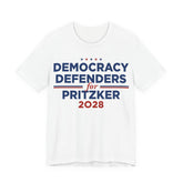 Democracy Defenders for Pritzker 2028 T-Shirt | Bella+Canvas 3001 Political Graphic Tee