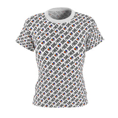 She/Her Pride Pattern Women’s T-Shirt | All-Over Print Pronoun Tee