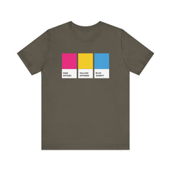 Funny Pansexual Pride Flag Pantone Colors Unisex Jersey Short Sleeve T-Shirt