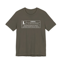 Funny Liberal Ratings Unisex Jersey Short Sleeve T-Shirt