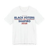 Black Voters for Josh Shapiro Campaign T-Shirt for President 2028
