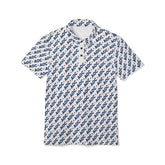 AOC All-Over Print Polo Shirt – Political Graphic Polo, Progressive Apparel, Alexandria Ocasio-Cortez Repeat Print Shirt