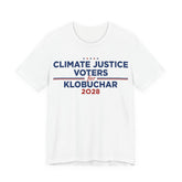 Climate Justice Voters for Klobuchar 2028 T-Shirt | Bella+Canvas 3001 Political Graphic Tee