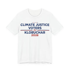 Climate Justice Voters for Klobuchar 2028 T-Shirt | Bella+Canvas 3001 Political Graphic Tee