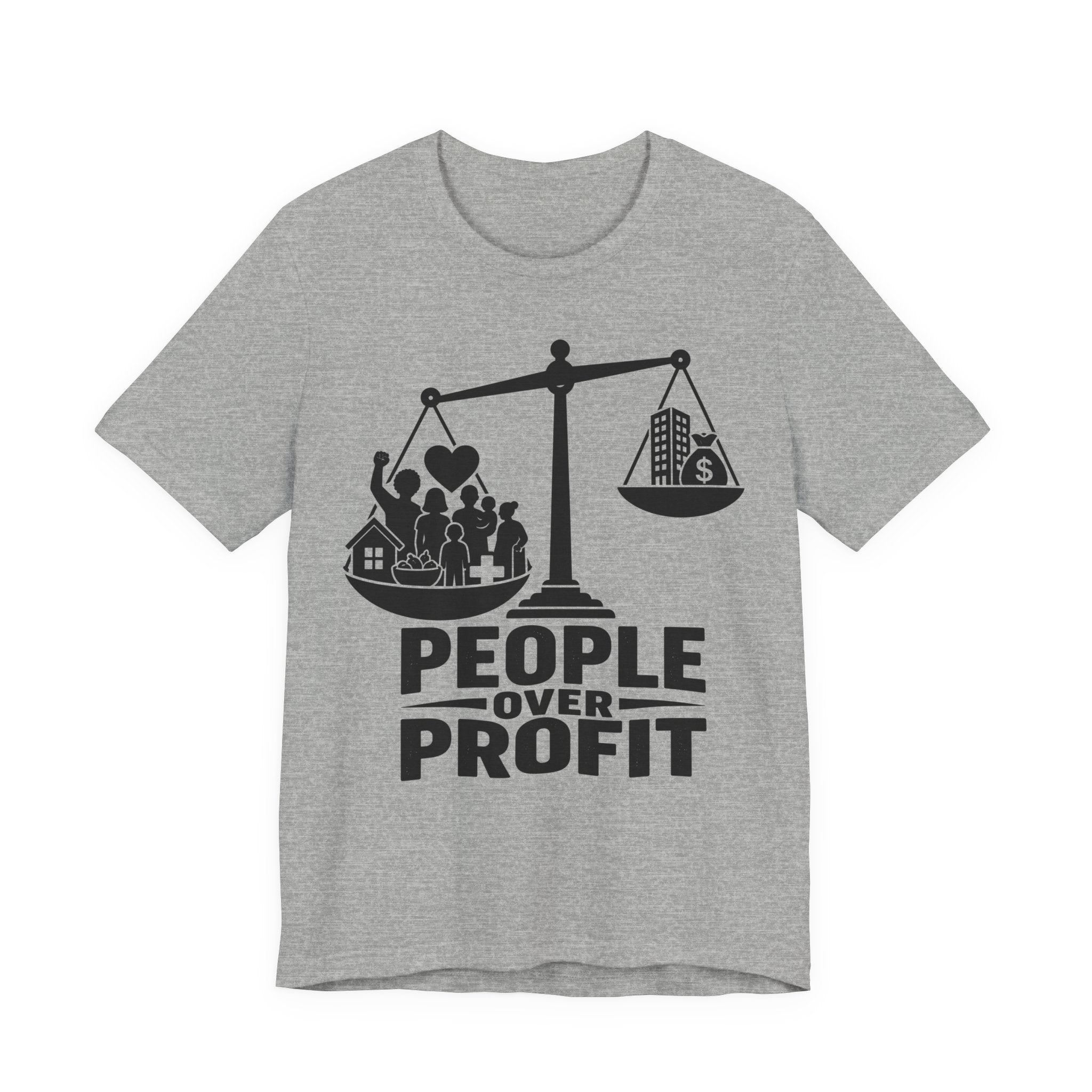 People Over Profit T-Shirt | Bella+Canvas 3001 Economic Justice Graphic Tee