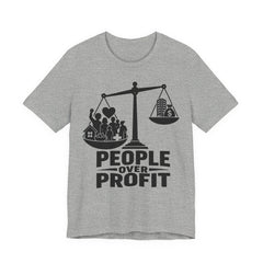 People Over Profit T-Shirt | Bella+Canvas 3001 Economic Justice Graphic Tee