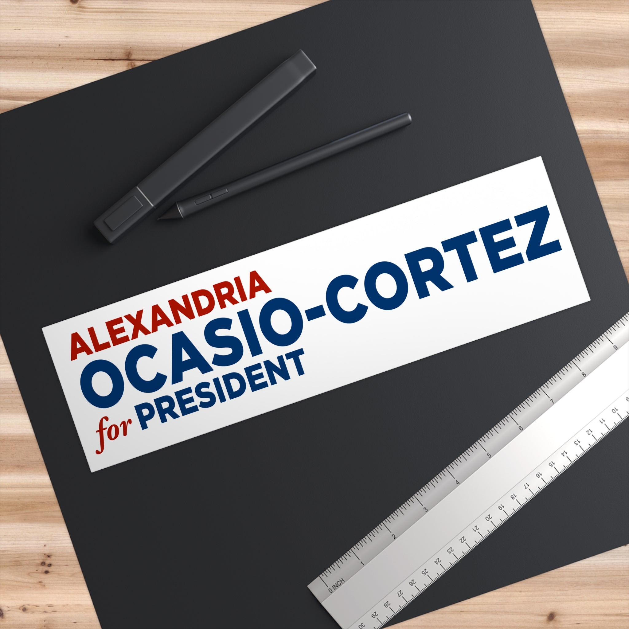 Alexandria Ocasio-Cortez for President Bumper Sticker — Political Campaign Sticker