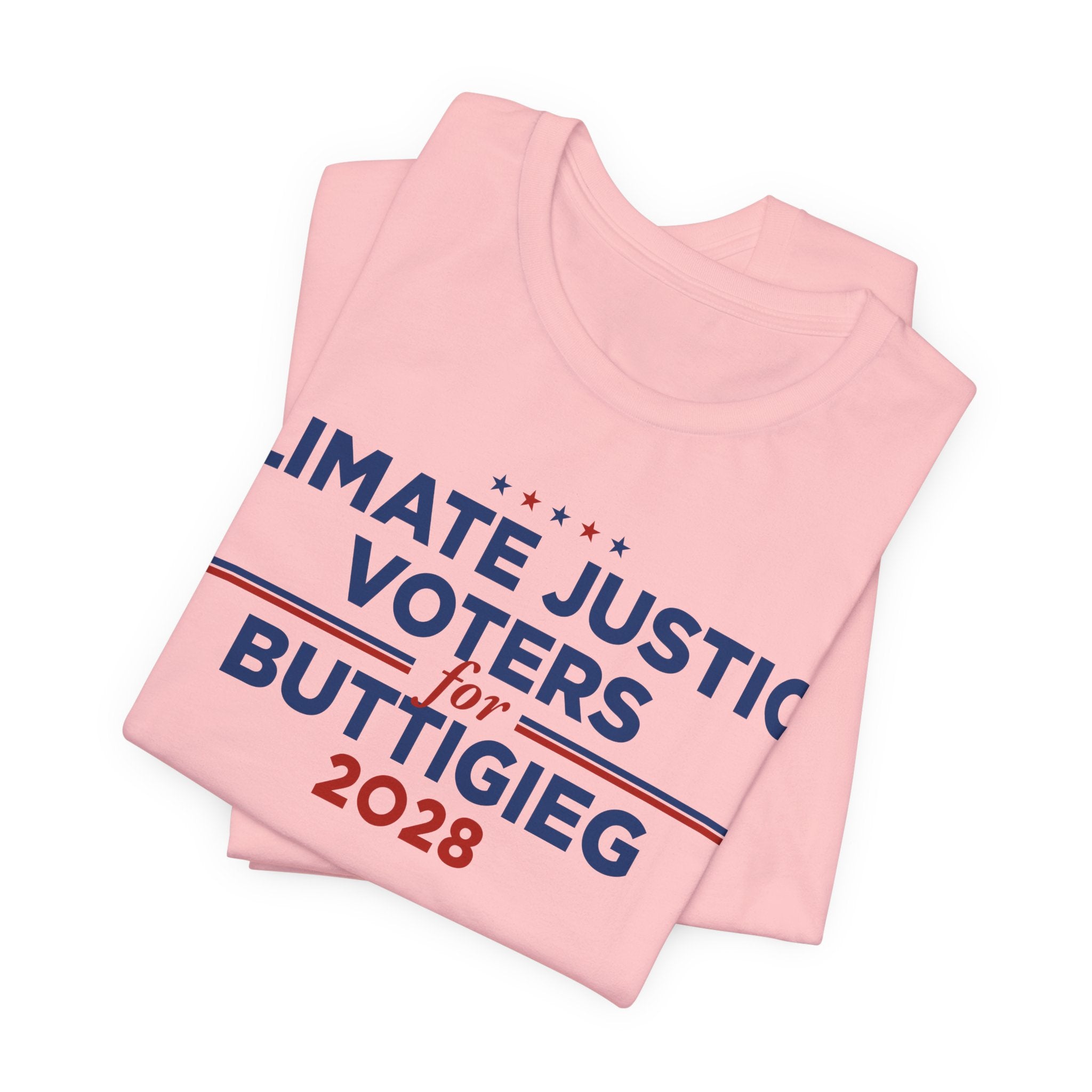 Climate Justice Voters for Buttigieg 2028 T-Shirt | Bella+Canvas 3001 Political Graphic Tee