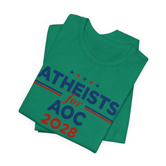 Atheists for AOC for President Campaign T-Shirt 2028