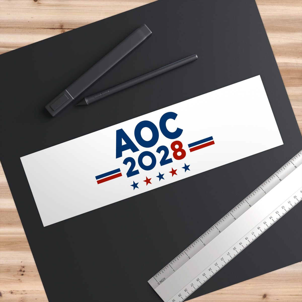 AOC 2028 Bumper Sticker — Political Campaign Sticker