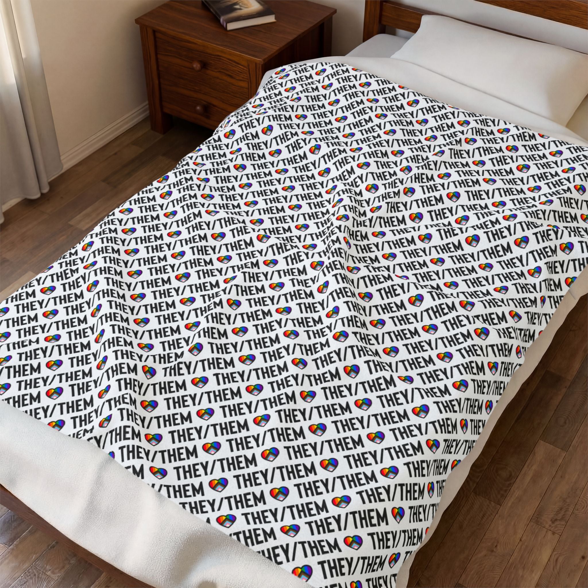 They/Them Pride Velveteen Plush Blanket