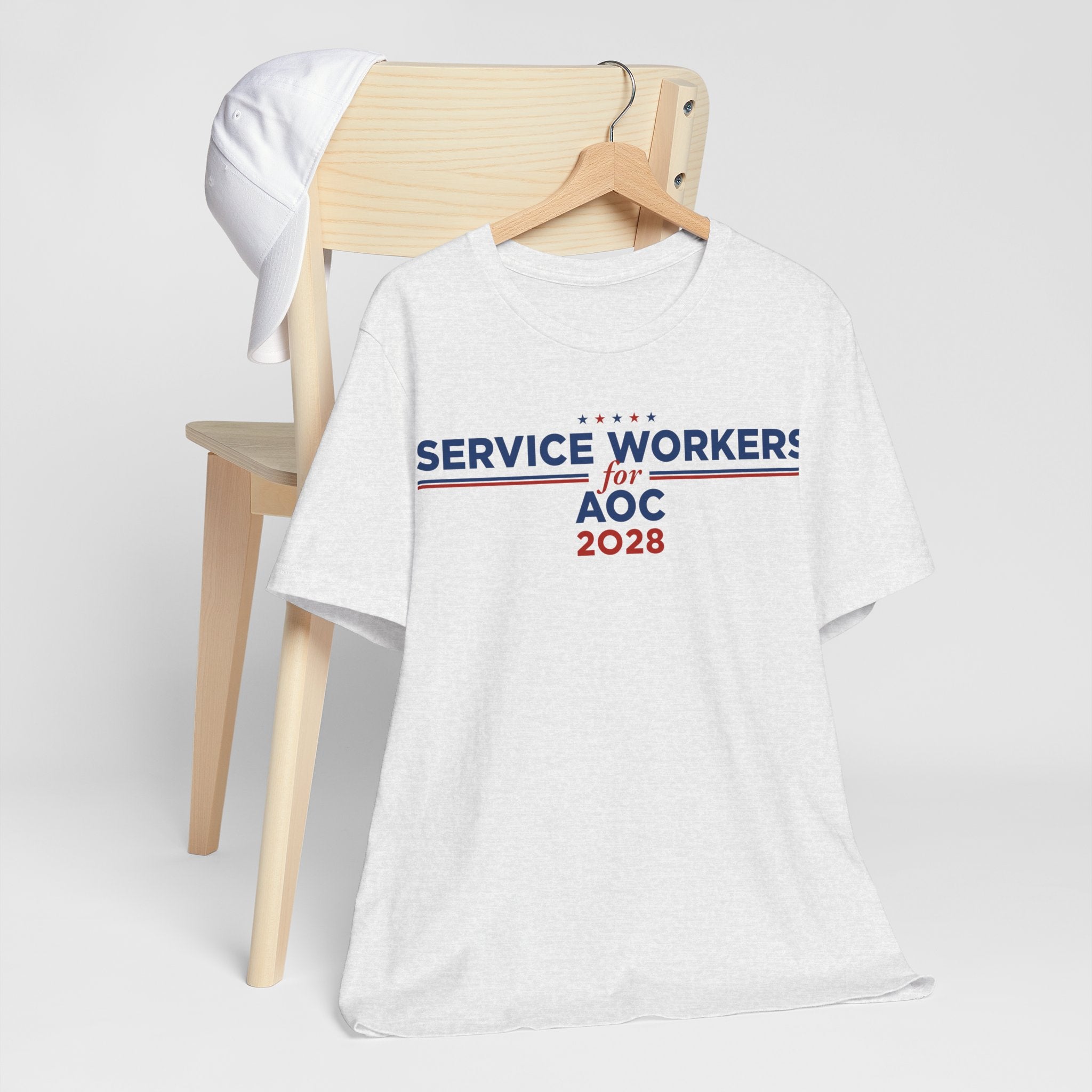 Service Workers for AOC for President Campaign T-Shirt 2028