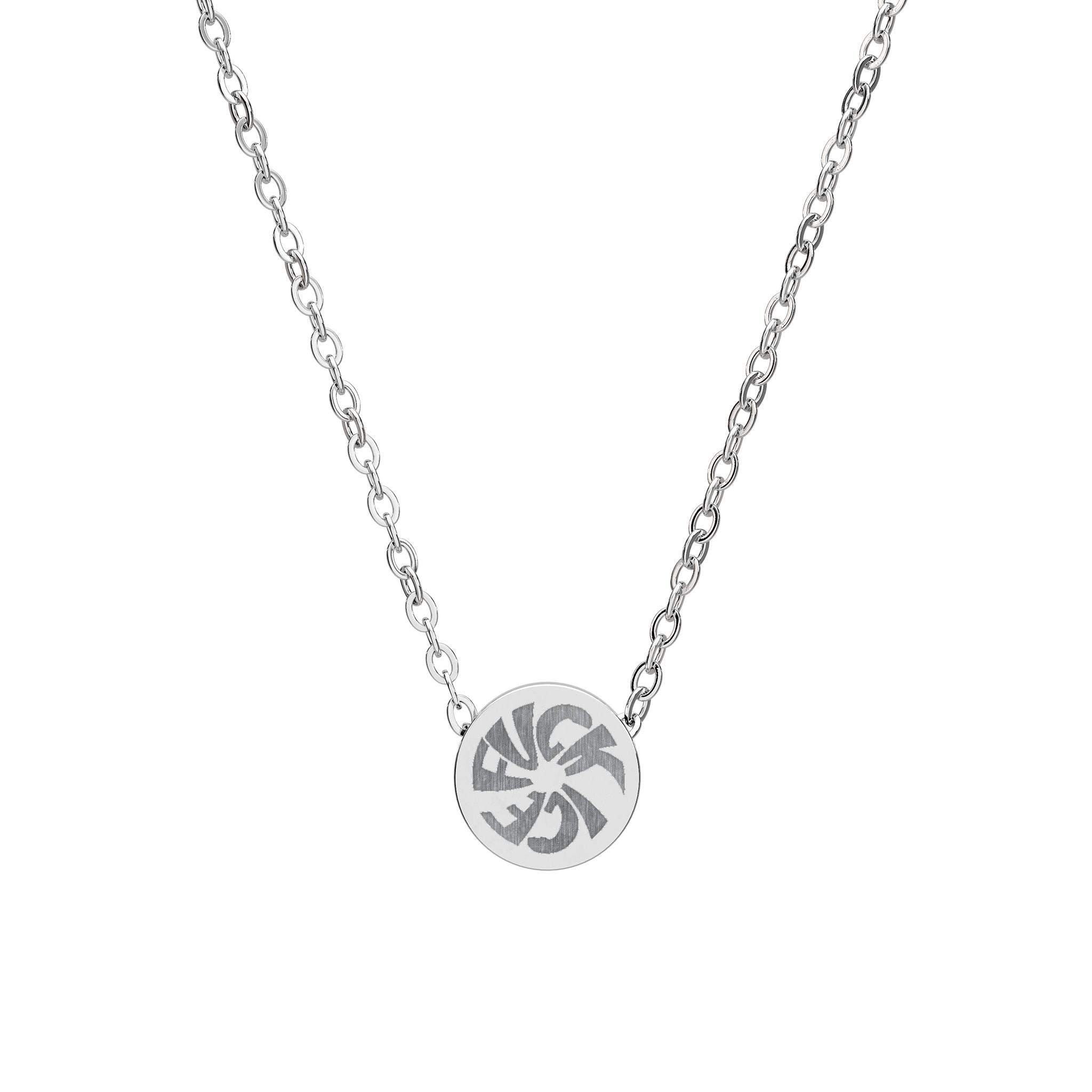 FUCK ICE Mini Circle Necklace — Engraved Disk Pendant