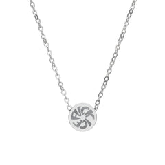 FUCK ICE Mini Circle Necklace — Engraved Disk Pendant