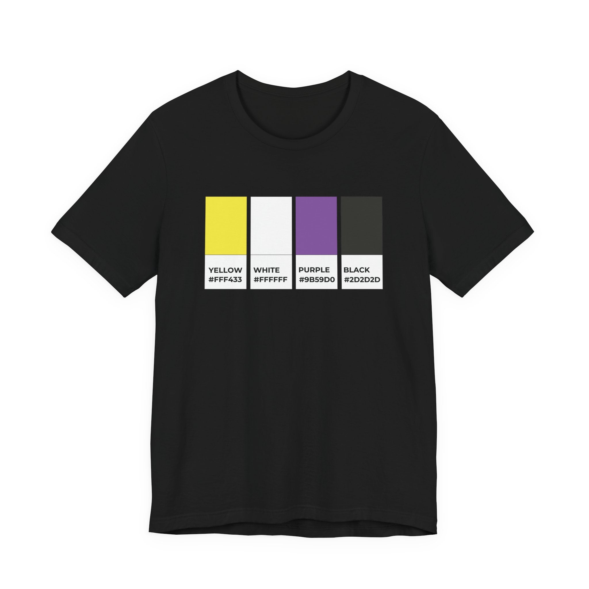 Funny Non-Binary Enby NB Pride Flag Pantone Colors Unisex Jersey Short Sleeve T-Shirt