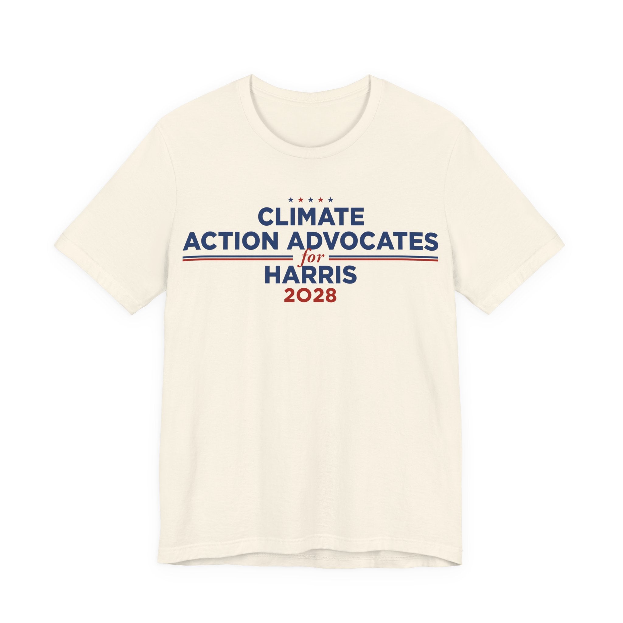 Climate Action Advocates for Harris 2028 T-Shirt | Bella+Canvas 3001 Political Graphic Tee