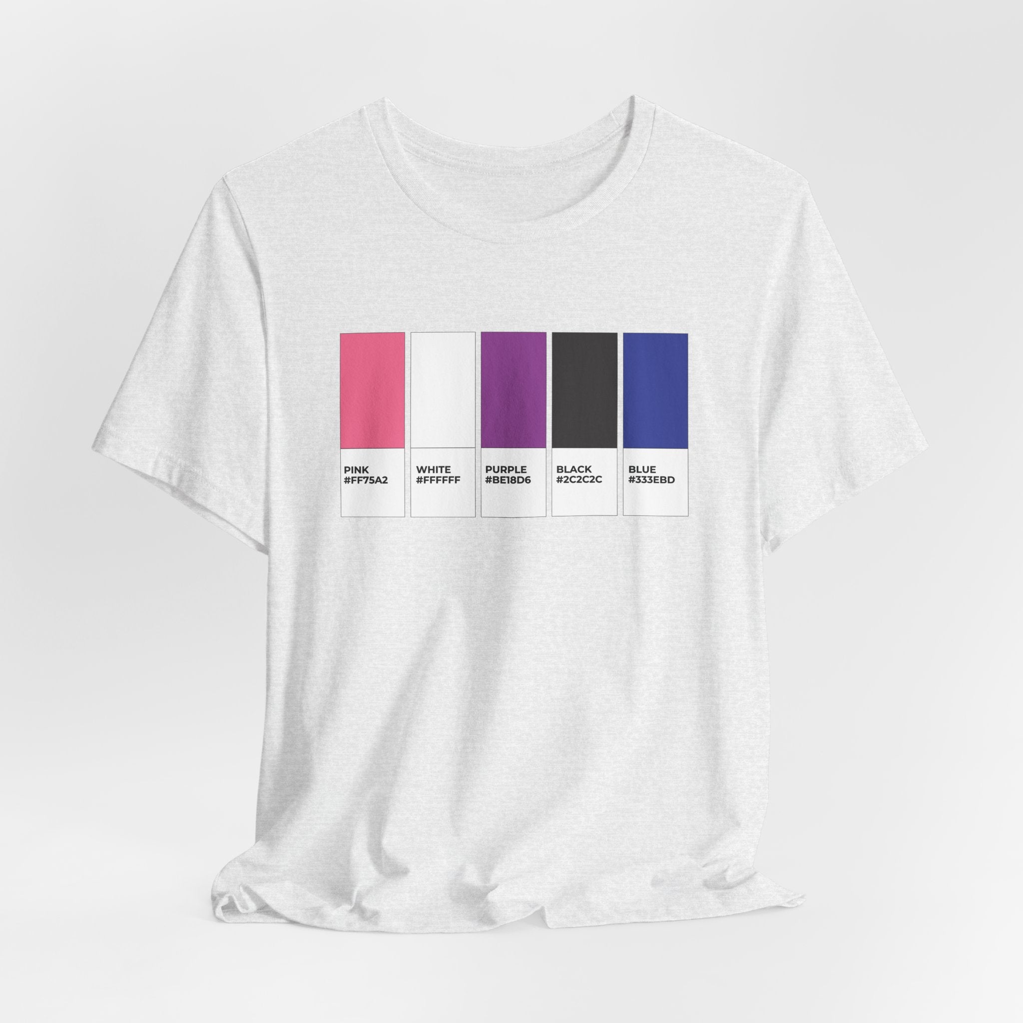 Funny Genderfluid Pride Flag Pantone Colors Unisex Jersey Short Sleeve T-Shirt