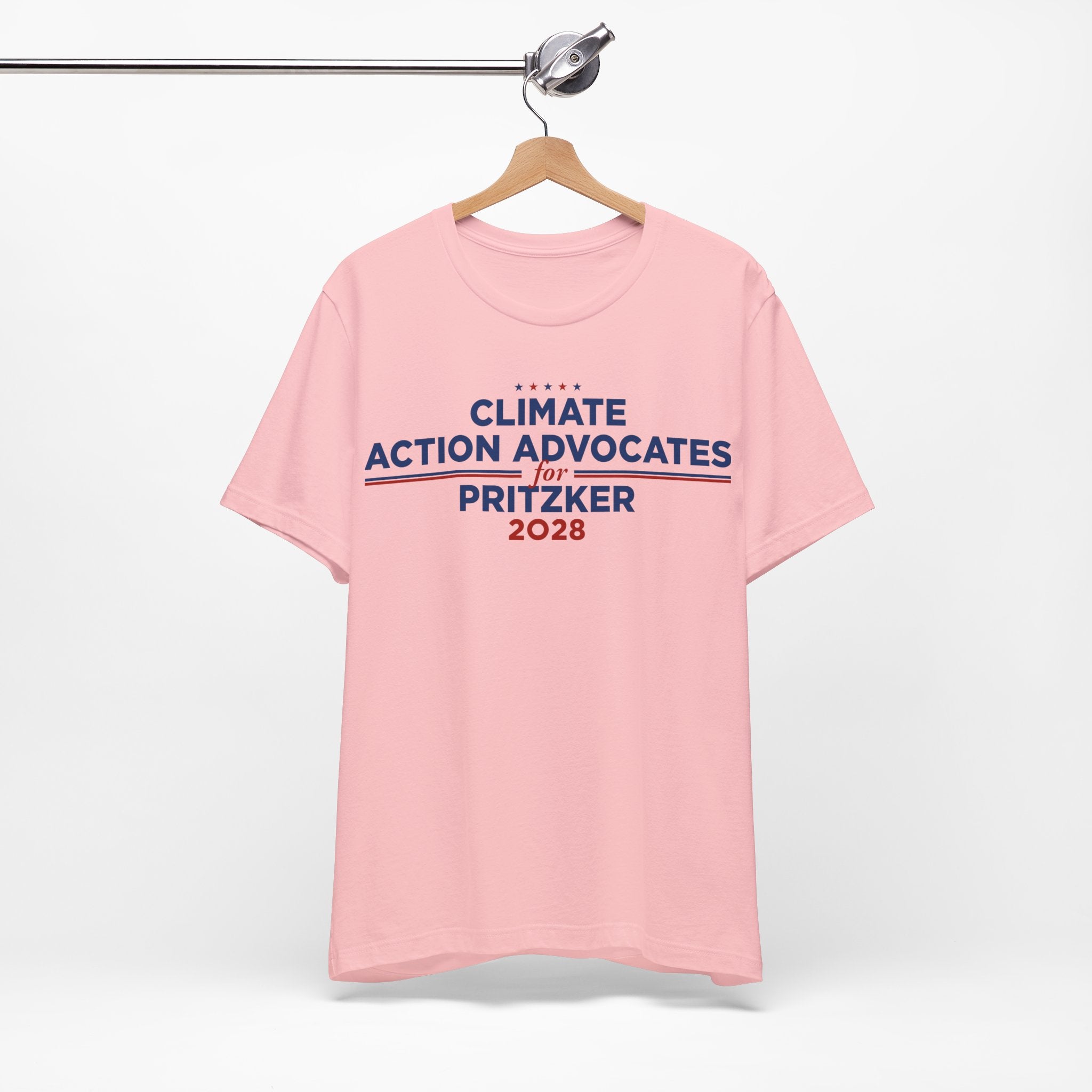 Climate Action Advocates for Pritzker 2028 T-Shirt | Bella+Canvas 3001 Political Graphic Tee