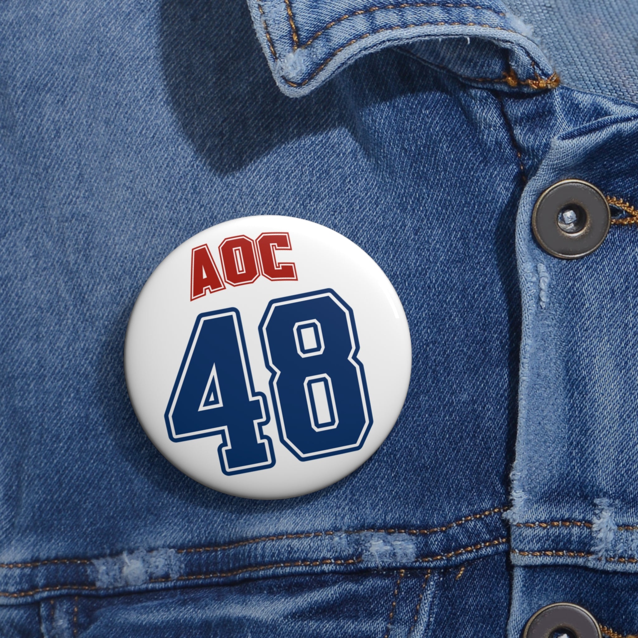 Team AOC for 48th President Pin Button