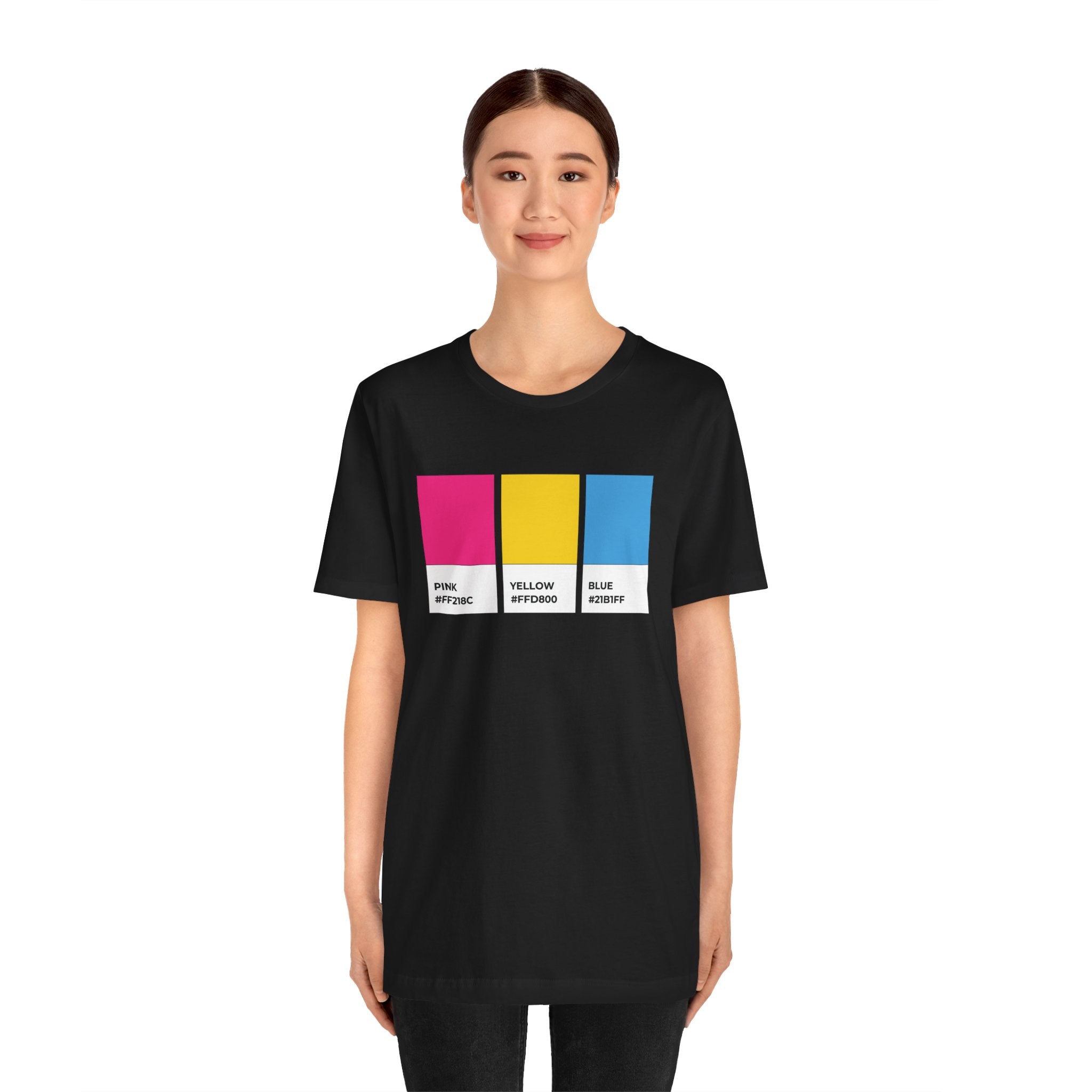 Funny Pansexual Pride Flag Pantone Colors Unisex Jersey Short Sleeve T-Shirt