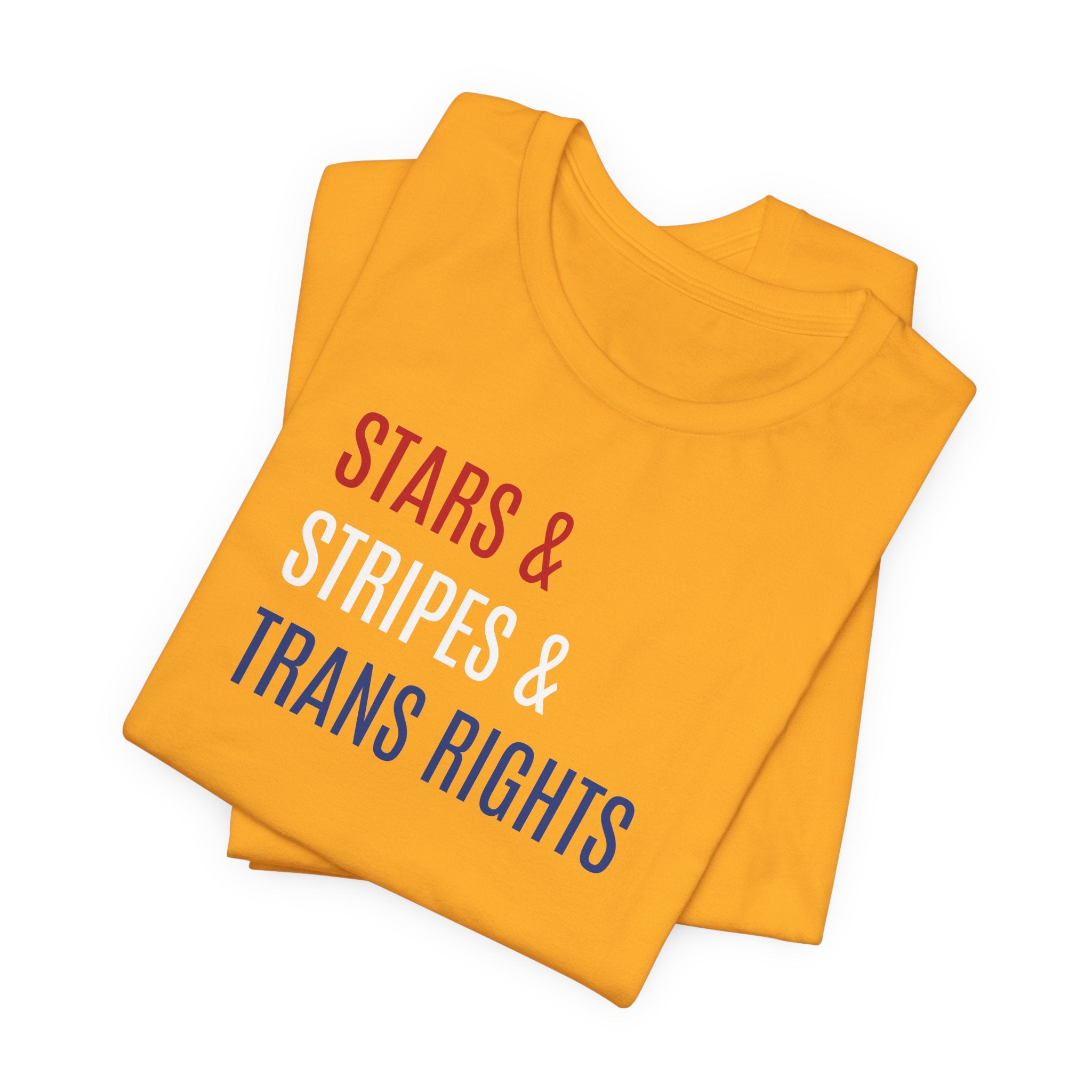 Stars, Stripes, Trans Rights T-Shirt - Red White Blue Patriotic Shirt - LGBTQ - Transgender Tee