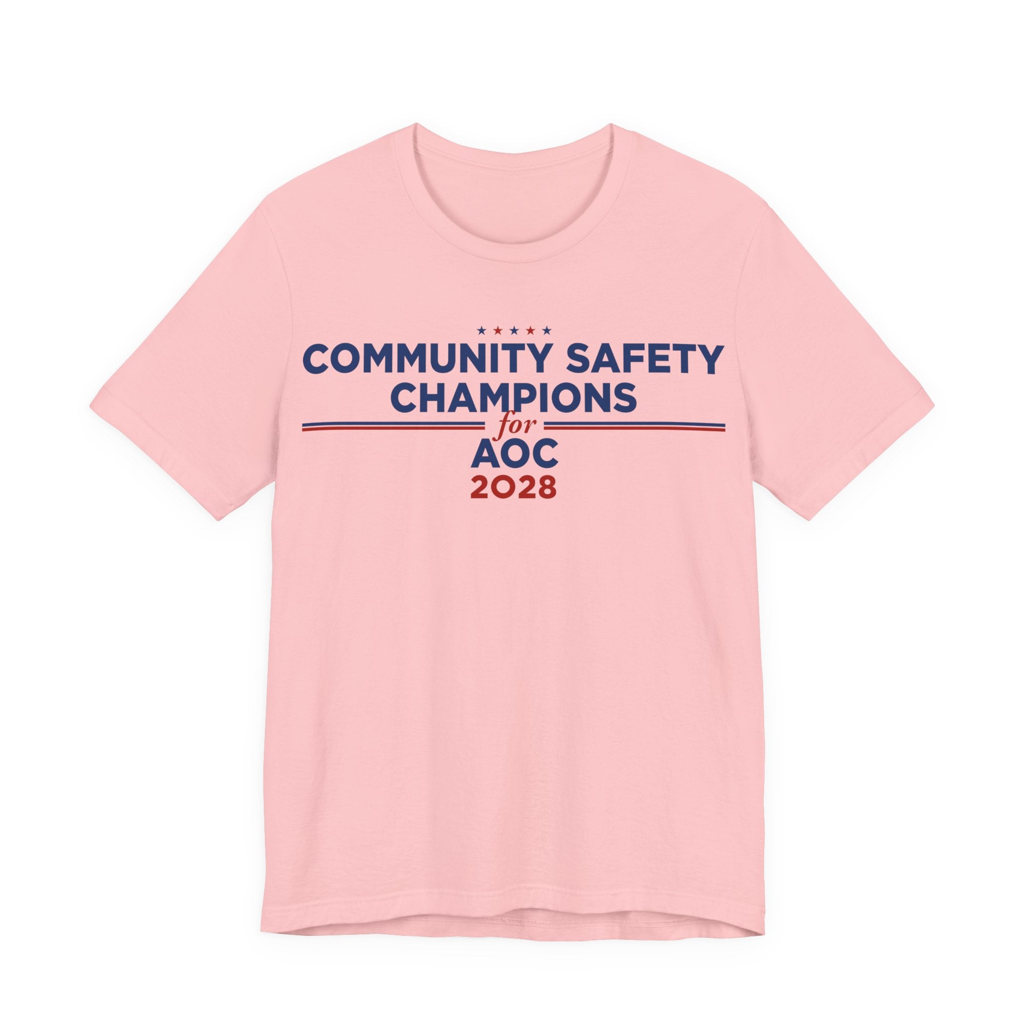Community Safety Champion for AOC 2028 T-Shirt | Bella+Canvas 3001 Political Graphic Tee
