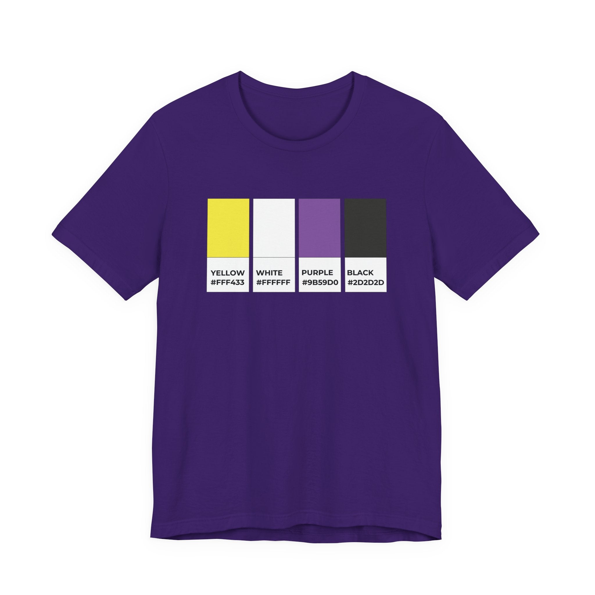 Funny Non-Binary Enby NB Pride Flag Pantone Colors Unisex Jersey Short Sleeve T-Shirt